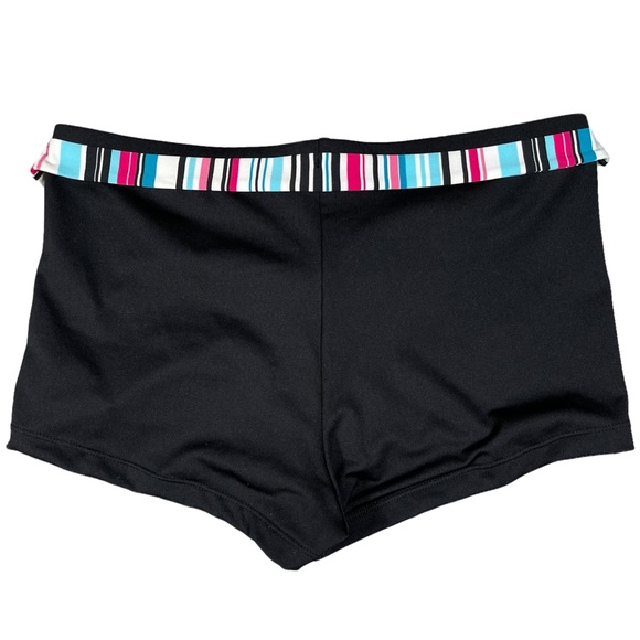 Sonoma Life + Style size 10 black swim shorts bottoms with striped waist tie - Picture 4 of 8